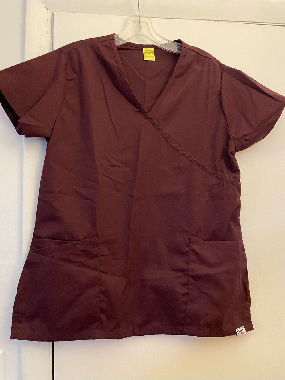 Fashion Seal Healthcare Scrub Top in Burgundy